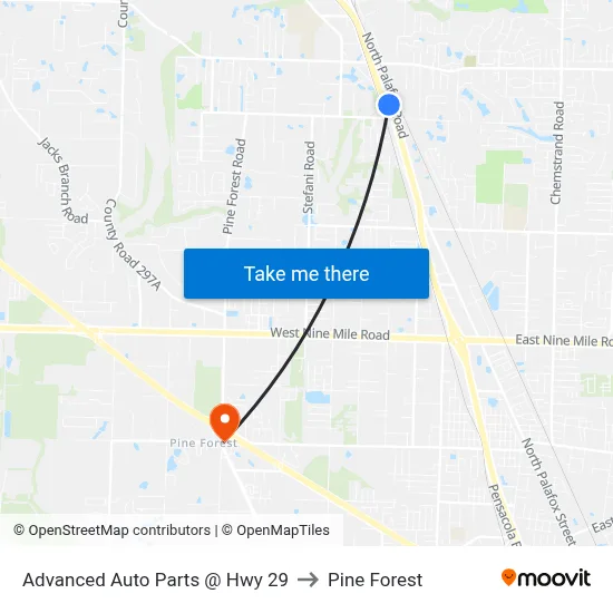 Advanced Auto Parts @ Hwy 29 to Pine Forest map