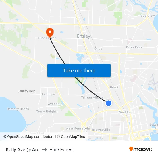 Kelly Ave @ Arc to Pine Forest map