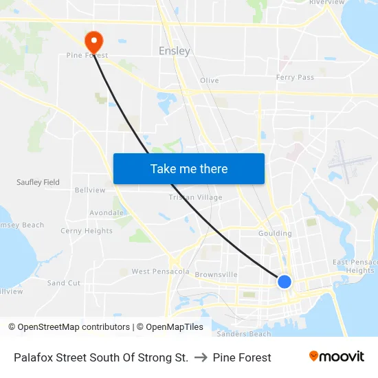 Palafox Street South Of Strong St. to Pine Forest map