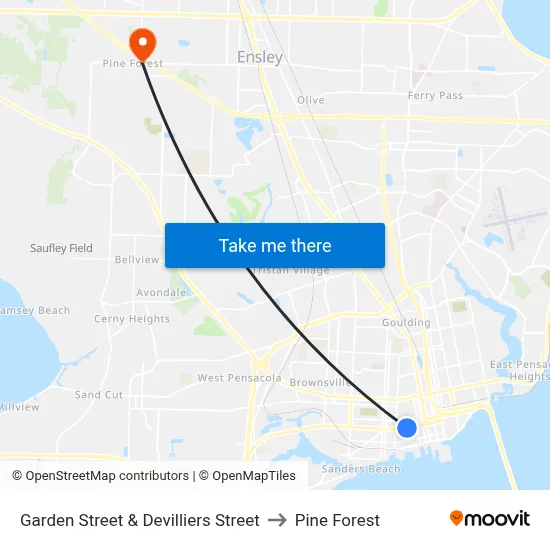 Garden Street & Devilliers Street to Pine Forest map