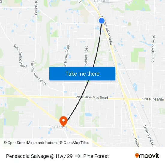 Pensacola Salvage @ Hwy 29 to Pine Forest map
