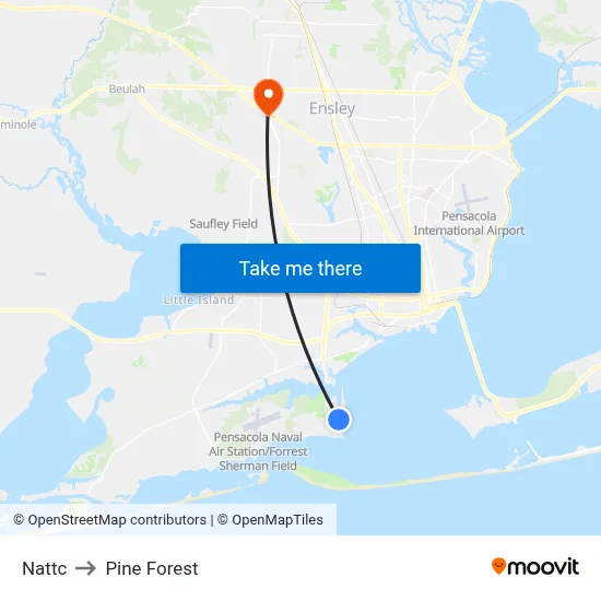 Nattc to Pine Forest map