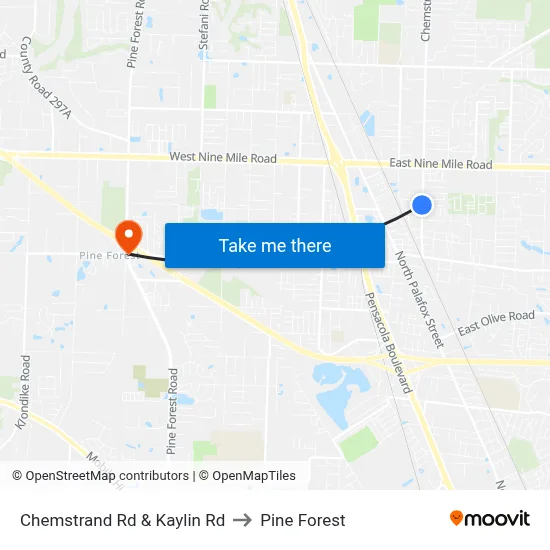 Chemstrand Rd & Kaylin Rd to Pine Forest map