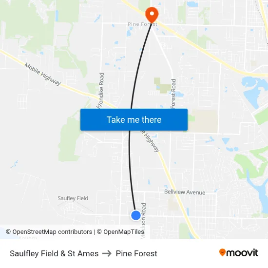 Saulfley Field & St Ames to Pine Forest map