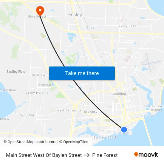 Main Street West Of Baylen Street to Pine Forest map
