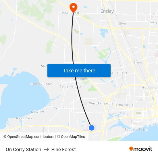 On Corry Station to Pine Forest map