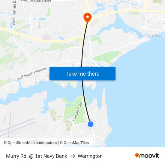 Murry Rd. @ 1st Navy Bank to Warrington map