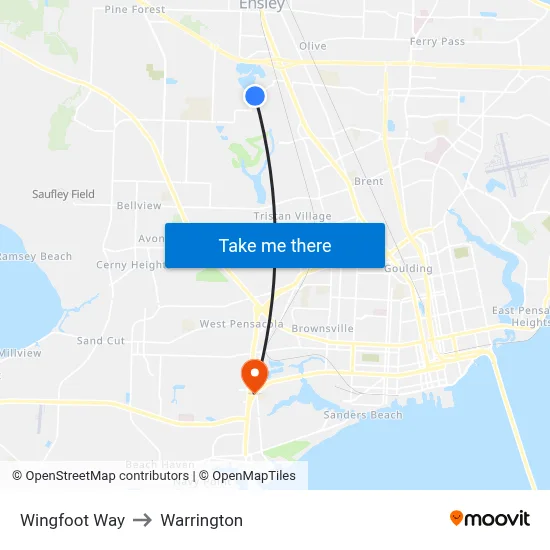 Wingfoot Way to Warrington map