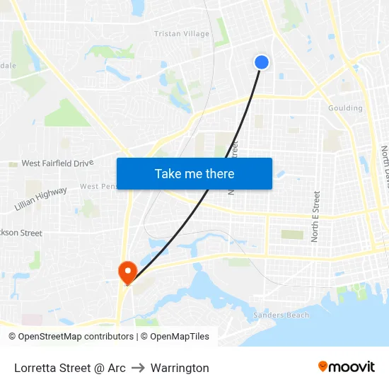 Lorretta Street @ Arc to Warrington map