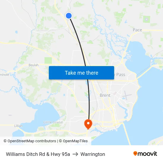 Williams Ditch Rd & Hwy 95a to Warrington map