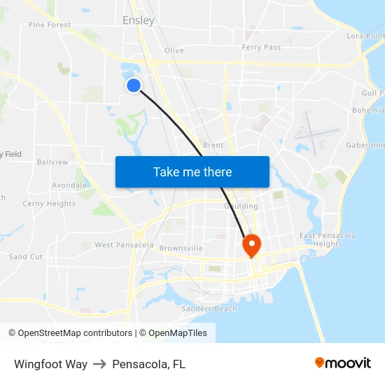Wingfoot Way to Pensacola, FL map