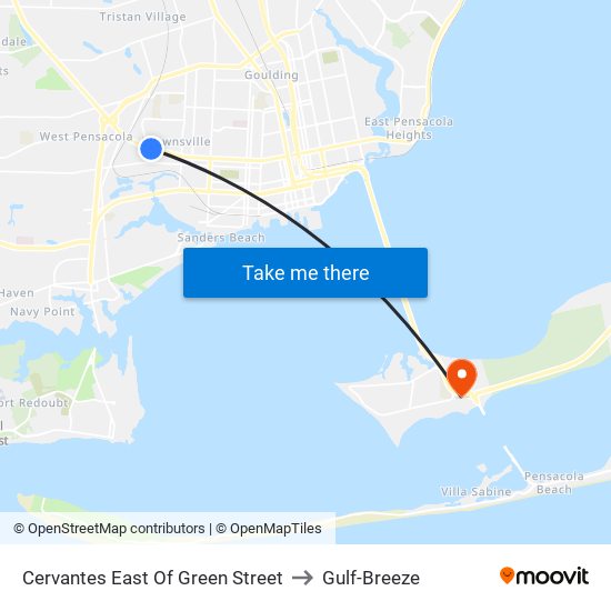 Cervantes East Of Green Street to Gulf-Breeze map