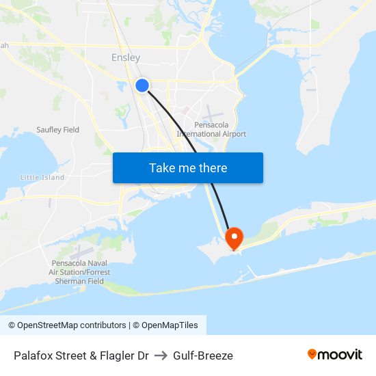 Palafox Street & Flagler Dr to Gulf-Breeze map