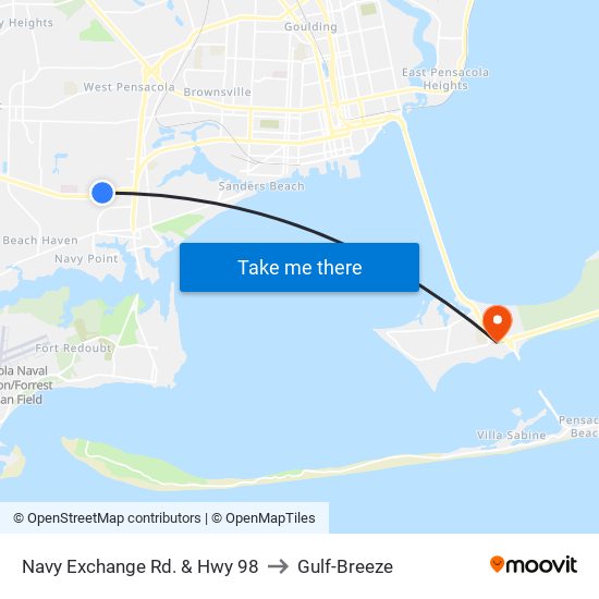 Navy Exchange Rd. & Hwy 98 to Gulf-Breeze map