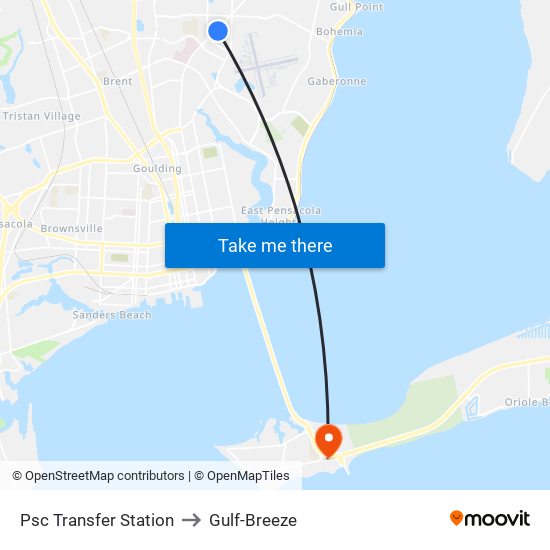 Psc Transfer Station to Gulf-Breeze map