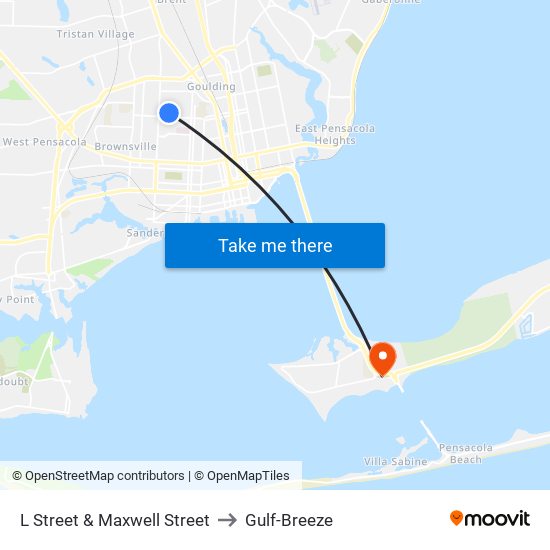 L Street & Maxwell Street to Gulf-Breeze map