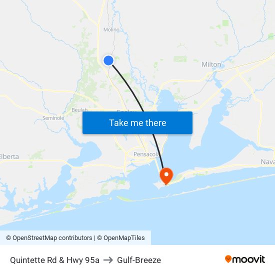 Quintette Rd & Hwy 95a to Gulf-Breeze map