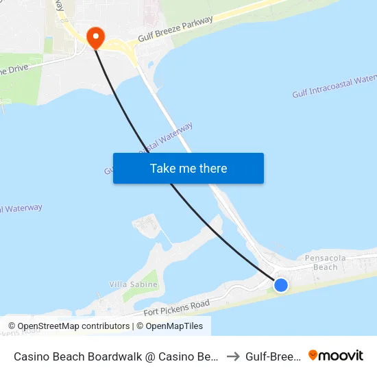 Casino Beach Boardwalk @ Casino Beach to Gulf-Breeze map