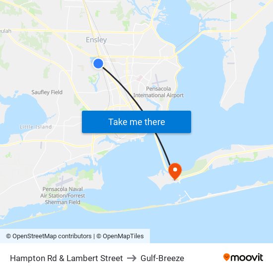 Hampton Rd & Lambert Street to Gulf-Breeze map
