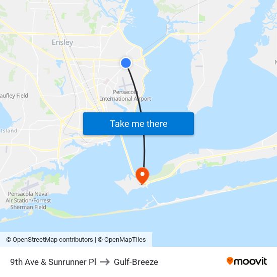 9th Ave & Sunrunner Pl to Gulf-Breeze map
