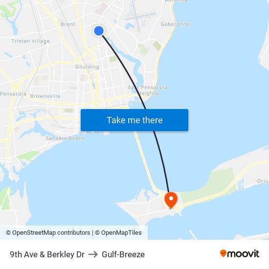 9th Ave & Berkley Dr to Gulf-Breeze map