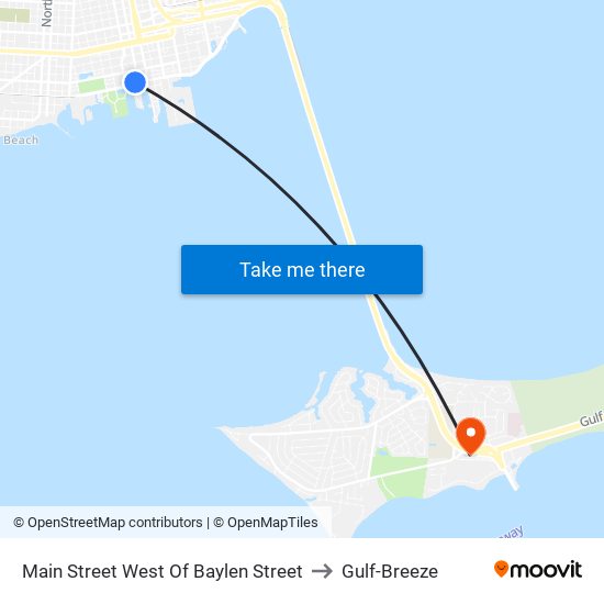 Main Street West Of Baylen Street to Gulf-Breeze map