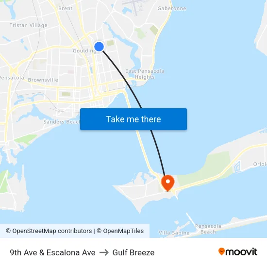 9th Ave & Escalona Ave to Gulf Breeze map