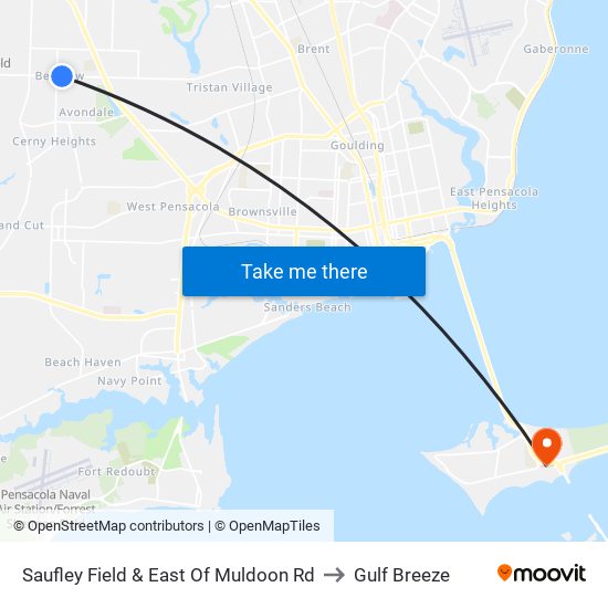 Saufley Field & East Of Muldoon Rd to Gulf Breeze map