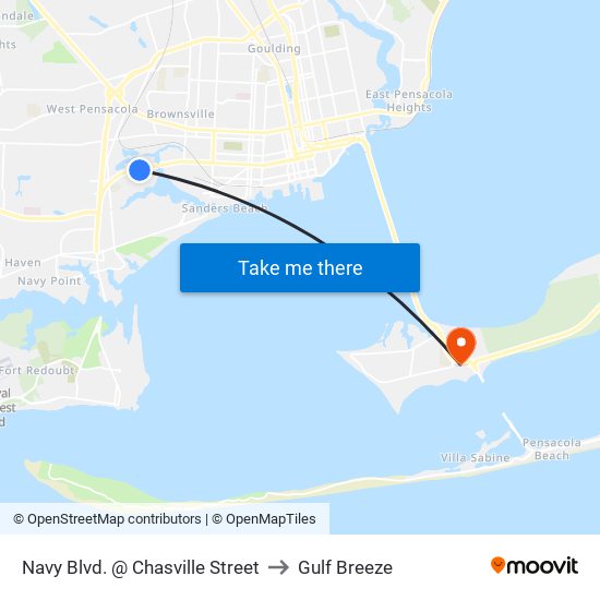 Navy Blvd. @ Chasville Street to Gulf Breeze map