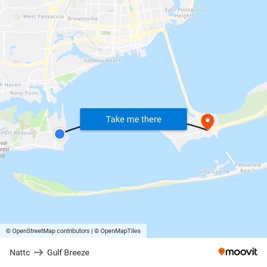 Nattc to Gulf Breeze map