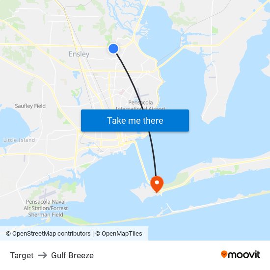 Target to Gulf Breeze map