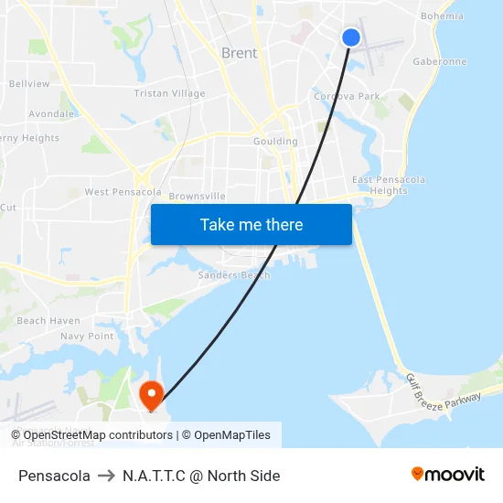 Pensacola to N.A.T.T.C @ North Side map