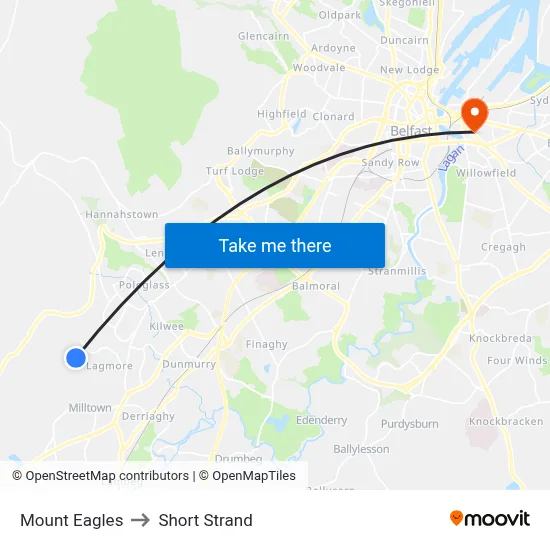 Mount Eagles to Short Strand map