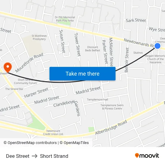 Dee Street to Short Strand map