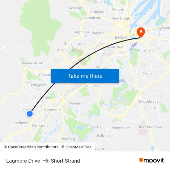 Lagmore Drive to Short Strand map