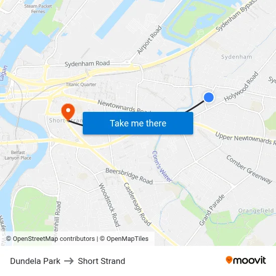 Dundela Park to Short Strand map