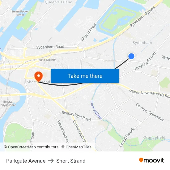 Parkgate Avenue to Short Strand map
