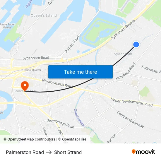 Palmerston Road to Short Strand map