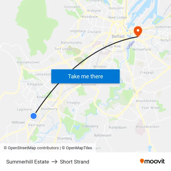 Summerhill Estate to Short Strand map