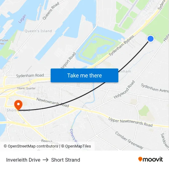 Inverleith Drive to Short Strand map