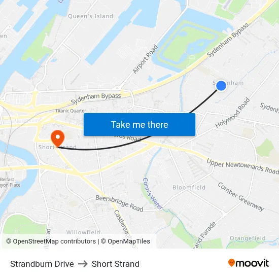 Strandburn Drive to Short Strand map
