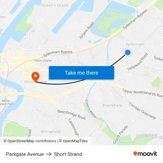 Parkgate Avenue to Short Strand map