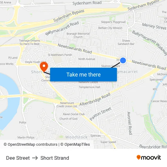 Dee Street to Short Strand map