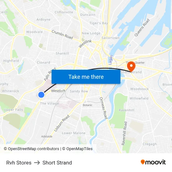 Rvh Stores to Short Strand map