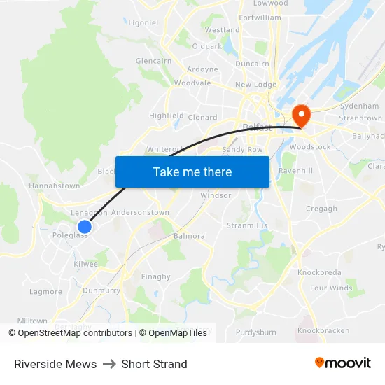 Riverside Mews to Short Strand map