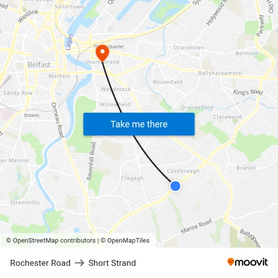 Rochester Road to Short Strand map