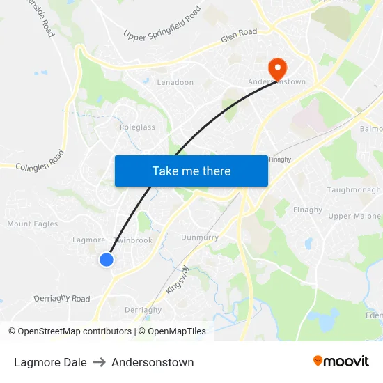 Lagmore Dale to Andersonstown map