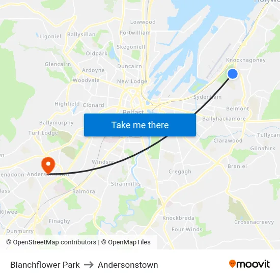Blanchflower Park to Andersonstown map