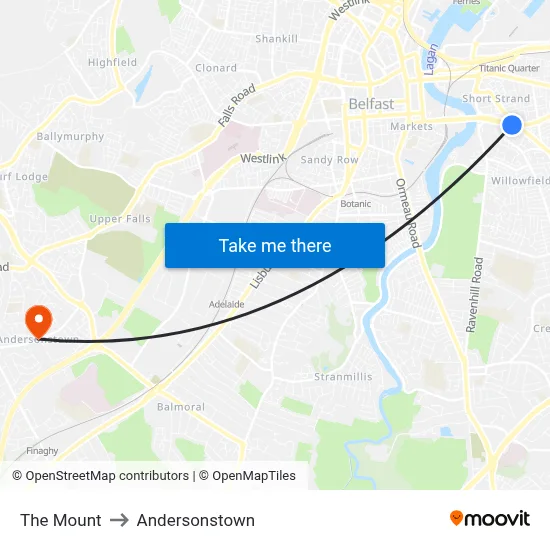 The Mount to Andersonstown map