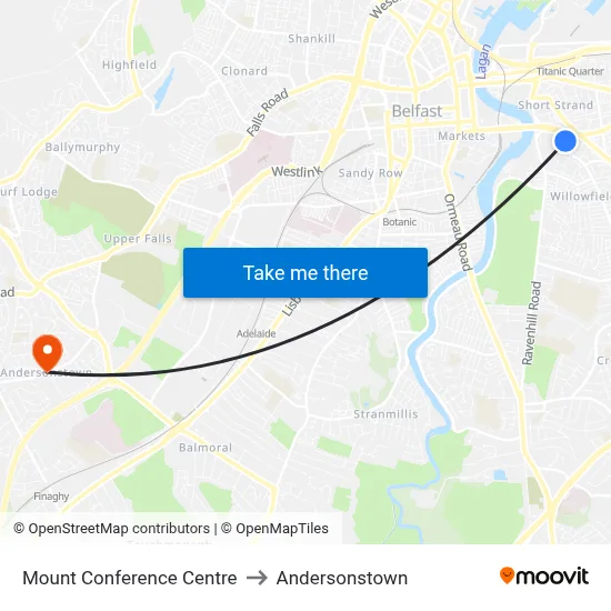 Mount Conference Centre to Andersonstown map